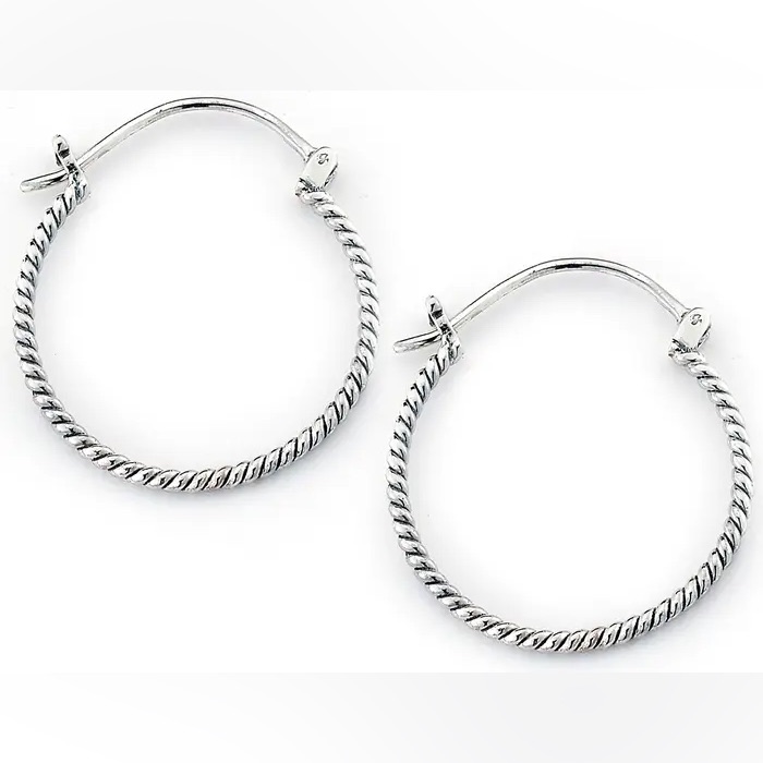 Nwot Samuel B Sterling Silver Twisted Hoop Earrings 60$